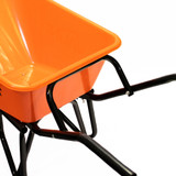 Vaunt Heavy Duty 100Ltr Plastic Tray Reinforced Wheelbarrow - Orange image 2