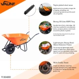 Vaunt Heavy Duty 100Ltr Plastic Wheelbarrow with Puncture Proof Wheel image 3
