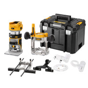 Dewalt DCW604NT 18V XR Brushless 1/4'' Router - Body with Fixed Bases, Plunge Bases & Case