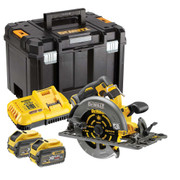Dewalt DCS579X2 54V XR FLEXVOLT Brushless 190mm Circular Saw (Fits Rail), 2x 3.0Ah 54V (9.0Ah 18V) XR FLEXVOLT Batteries, Charger & Case