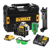 Dewalt DCE089D1G 12V XR Green 360 Multi Line Laser with 1x 2.0Ah, Charger, Case, Safety Glasses, Wall Bracket & Target Plate