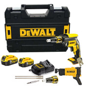 Dewalt DCF620P2K Brushless Drywall Screwdriver with Attachment, 2x 5.0Ah Batteries, Charger & Case