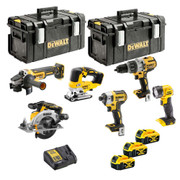 Dewalt DCK664P3 18V XR Brushless 6 Piece Kit with 3x 5.0Ah Batteries, Charger & Cases