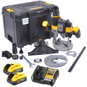 Dewalt DCW620H2-GB 18V XR Brushless 1/2" Plunge Router, 2x 5.0Ah Powerstack Batteries, Charger & Deep TSTAK Case