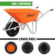 Vaunt X Heavy Duty Professional Wheelbarrow, 100Ltr Tray & Single Frame - Orange Vaunt X Heavy Duty Professional Wheelbarrow, 100Ltr Tray & Single Frame - Orange