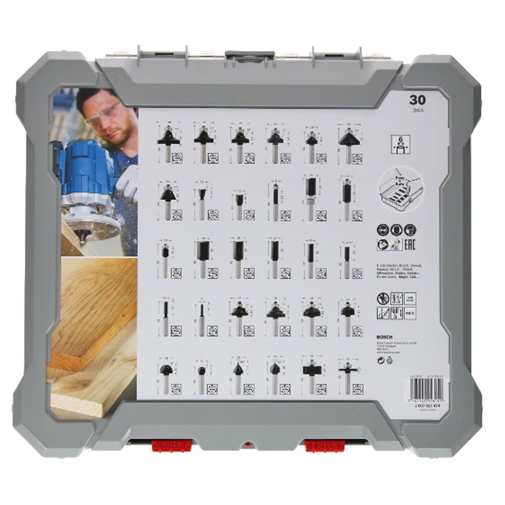 Bosch 30 Piece 1/4'' Shank Mixed Router Bit Set | Bosch Router Bits ...