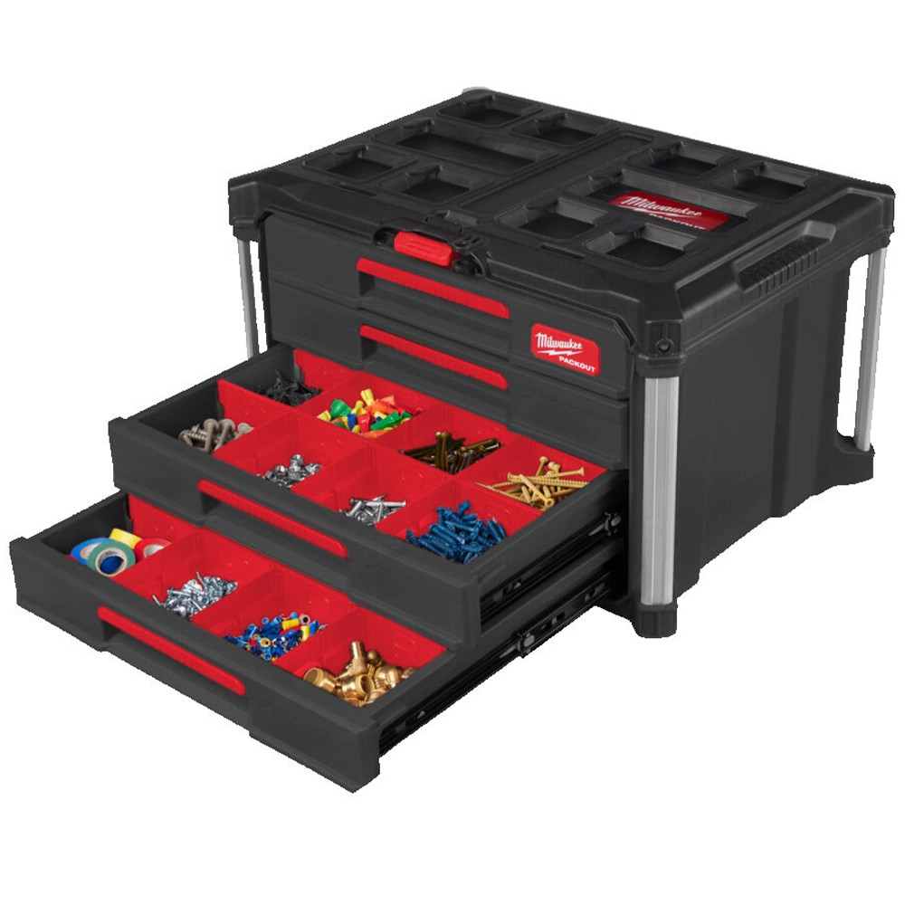 Milwaukee PACKOUT 4 Drawer Tool Box 4932493189 Milwaukee Toolboxes With Drawers ITS.co.uk