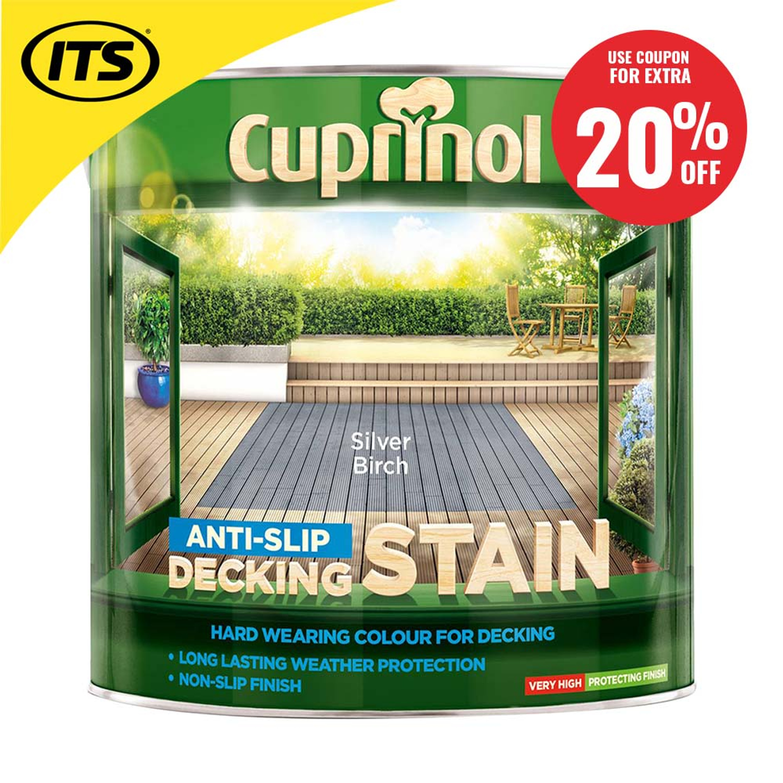 Cuprinol AntiSlip Decking Stain Silver Birch 2.5L ITS.co.uk