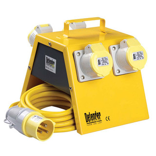 Defender 110V Splitter Box 2x 16A 32A Outlets