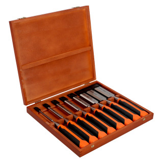 Bahco 8 Piece 424P-S8 Bevel Edge Chisel Set with Wooden Case Bahco 8 Piece 424P-S8 Bevel Edge Chisel Set with Wooden Case