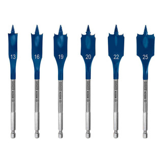 Bosch EXPERT 6 Piece Self-Cut Speed Flat Drill Bit Set 13-25mm Bosch EXPERT 6 Piece Self-Cut Speed Flat Drill Bit Set 13-25mm