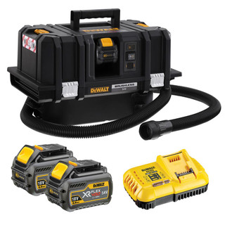 Dewalt DCV586MT2 54V XR FLEXVOLT Brushless M-Class Wet & Dry Dust Extractor, 2x 6.0Ah XR FLEXVOLT Batteries & Charger