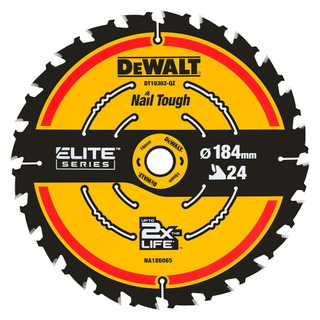 Dewalt DT10302-QZ 184mm x 16mm 24T ELITE Framing Saw Blade