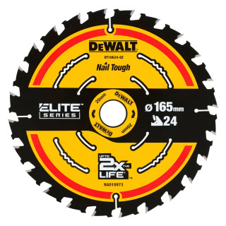 Dewalt DT10624-QZ 165mm x 20mm 24T ELITE Framing Saw Blade