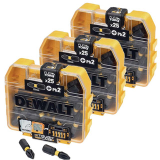 Dewalt PH2 25mm Impact Torsion Screwdriver Bit Box - Pack of 75