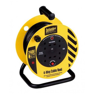 Defender 240V 20M Cable Reel 1.25mm 13A 4 Way