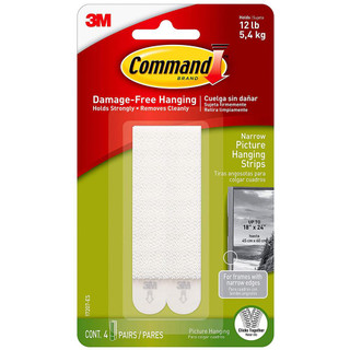 3M Command Narrow Picture Hanging Strips - Pack of 4 3M Command Narrow Picture Hanging Strips - Pack of 4