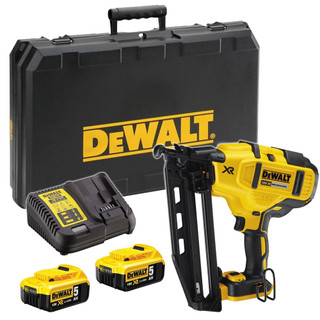 Dewalt DCN660P2 18V XR Brushless 2nd Fix Finishing Nail Gun, 2x 5.0Ah Batteries, Charger & Case
