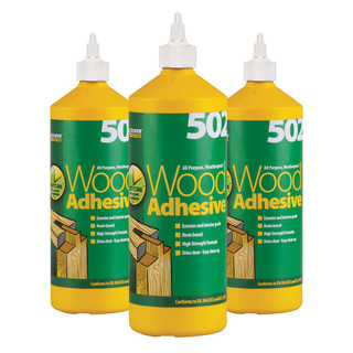 Evo-Stik Resin 'W' 5 Minute Polyurethane Waterproof Wood Adhesive D4 Clear  500ml, Glues & Adhesives