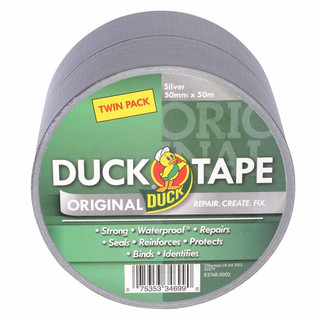 Duck Tape Original Silver 50mm x 50m (2) Twin Pack Duck Tape Original Silver 50mm x 50m (2) Twin Pack