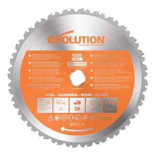 Evolution RAGE 255mm x 25.4mm 28T Multi-Purpose Saw Blade Evolution RAGE 255mm x 25.4mm 28T Multi-Purpose Saw Blade