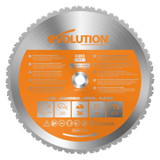Evolution RAGE 355mm x 25.4mm 36T Multi-Purpose Saw Blade Evolution RAGE 355mm x 25.4mm 36T Multi-Purpose Saw Blade