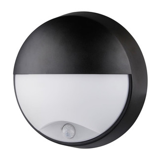 Luceco ECO Round Bulkhead Eyelid - With PIR Black & White Trim