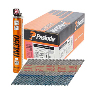 Paslode 34° 90 x 3.1mm Hot Dip Galvanised IM350+ Collated Nails - Pack of 1100 Paslode 34° 90 x 3.1mm Hot Dip Galvanised IM350+ Collated Nails - Pack of 1100
