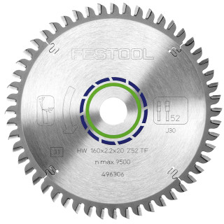 Festool 496306 160mm x 20mm 52T Aluminium/Plastic Saw Blade Festool 496306 160mm x 20mm 52T Aluminium/Plastic Saw Blade
