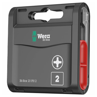Wera Imapktor 'Bit-Box 20 PH' Extra Tough 25mm PH2 Screwdriver Bits - Pack of 20 Wera Imapktor 'Bit-Box 20 PH' Extra Tough 25mm PH2 Screwdriver Bits - Pack of 20