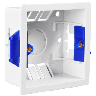 BG Electrical 1-Gang Square Dry Lining Box - 35mm BG Electrical 1-Gang Square Dry Lining Box - 35mm