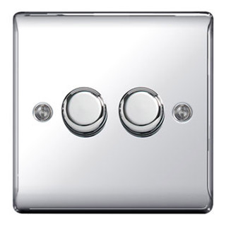 BG Chrome 400W 2 Gang Way Push Dimmer BG Chrome 400W 2 Gang Way Push Dimmer
