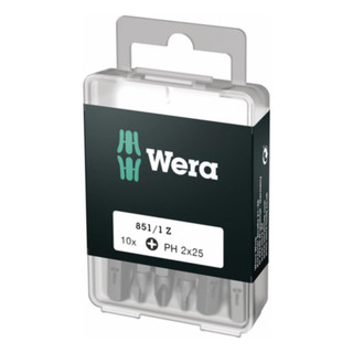 Wera '851/1 Z DIY' Extra Hard 25mm PH2 Screwdriver Bits - Pack of 10 Wera '851/1 Z DIY' Extra Hard 25mm PH2 Screwdriver Bits - Pack of 10