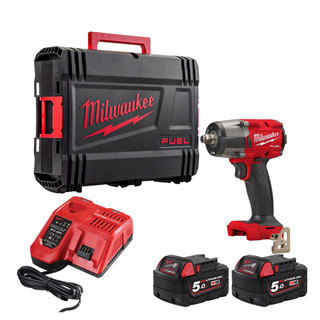 Milwaukee M18 FMTIW2F12-502X 18V FUEL Brushless 1/2" Impact Wrench with 2x 5.0Ah Batteries, Charger & Case Milwaukee M18 FMTIW2F12-502X 18V FUEL Brushless 1/2" Impact Wrench with 2x 5.0Ah Batteries, Charger & Case