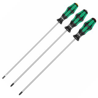 Wera 3 Piece Kraftform '335/350/355/3' 300mm Long Blade Screwdriver Set Wera 3 Piece Kraftform '335/350/355/3' 300mm Long Blade Screwdriver Set