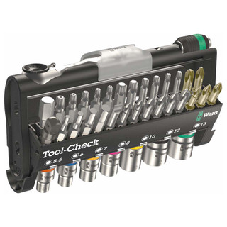 Wera 38 Piece 'Tool-Check 1 SB' Mini Ratchet / Socket / Screwdriver Set Wera 38 Piece 'Tool-Check 1 SB' Mini Ratchet / Socket / Screwdriver Set