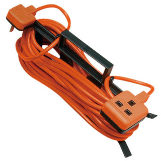 Masterplug Outdoor Power Orange 1 Gang Extension Lead on Cable Tidy 15m