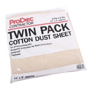 Prodec Contractor 12' X 9' Cotton Dust Sheets - Pack 2 Prodec Contractor 12' X 9' Cotton Dust Sheets - Pack 2