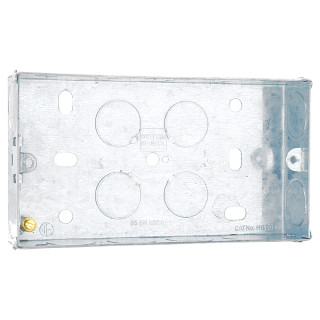 BG Electrical 2-Gang Surface Pattress Steel Mounting Box - 25mm BG Electrical 2-Gang Surface Pattress Steel Mounting Box - 25mm