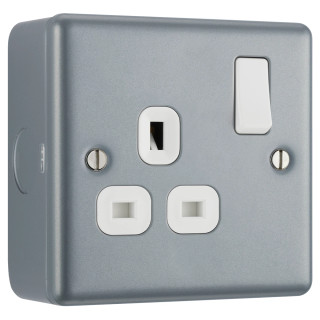 BG Electrical Metal Clad 13A 1-Gang DP Switched Plug Socket BG Electrical Metal Clad 13A 1-Gang DP Switched Plug Socket