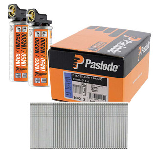 Paslode F16 / 16GA 45mm Straight Electro Galv IM65 Collated Nail & Fuel - Pack of 2000 Paslode F16 / 16GA 45mm Straight Electro Galv IM65 Collated Nail & Fuel - Pack of 2000