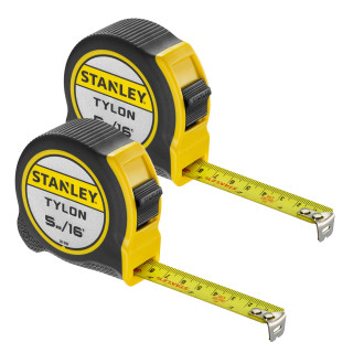 Stanley Tylon Tape Measure 5m/16ft - Pack of 2 Stanley Tylon Tape Measure 5m/16ft - Pack of 2