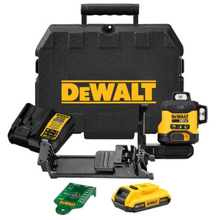 Dewalt DCLE34031D1 18V XR Compact 3x360 Green Laser with 1 x 2.0Ah Battery, Charger & Case Dewalt DCLE34031D1 18V XR Compact 3x360 Green Laser with 1 x 2.0Ah Battery, Charger & Case