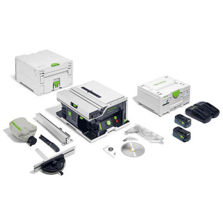 Festool CSC SYS 50 EBI 36V (Twin 18V) Brushless Table Saw, Saw Cover, 2x 5.0Ah Batteries, Rapid Charger & Case Festool CSC SYS 50 EBI 36V (Twin 18V) Brushless Table Saw, Saw Cover, 2x 5.0Ah Batteries, Rapid Charger & Case
