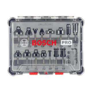 Bosch 15 Piece PRO 1/4'' Shank Mixed Router Bit Set Bosch 15 Piece PRO 1/4'' Shank Mixed Router Bit Set