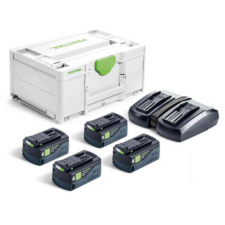 Festool SYS Energy Set with 4x 5.0Ah Batteries, Charger & Case