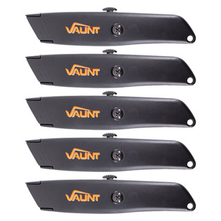 Vaunt Black Retractable Utility Knife - Pack of 5 Vaunt Black Retractable Utility Knife - Pack of 5