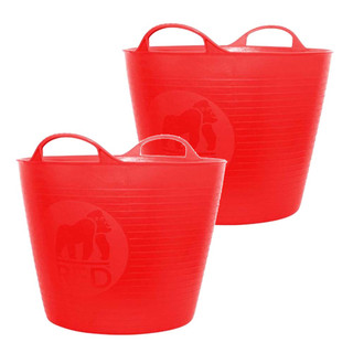 Gorilla Medium 26L Tub - Red - Pack of 2 Gorilla Medium 26L Tub - Red - Pack of 2