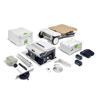 Festool CSC SYS 50 EBI 36V (Twin 18V) Brushless Table Saw, Saw Cover, 2x 5.0Ah Batteries, Rapid Charger, Underframe Chassis & Case Festool CSC SYS 50 EBI 36V (Twin 18V) Brushless Table Saw, Saw Cover, 2x 5.0Ah Batteries, Rapid Charger, Underframe Chassis & Case
