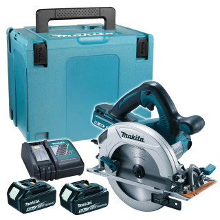 Makita DHS710RTJ 36V (Twin 18V) LXT 190mm Circular Saw, 2x 5.0Ah Batteries, Charger & MAKPAC Case Makita DHS710RTJ 36V (Twin 18V) LXT 190mm Circular Saw, 2x 5.0Ah Batteries, Charger & MAKPAC Case